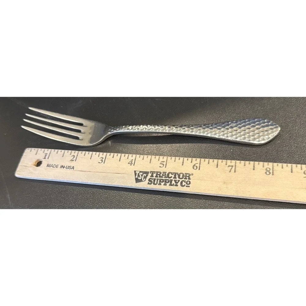 Walco Hammered Fork Forks Dinner‎ Set Of 4 Stainless Steel